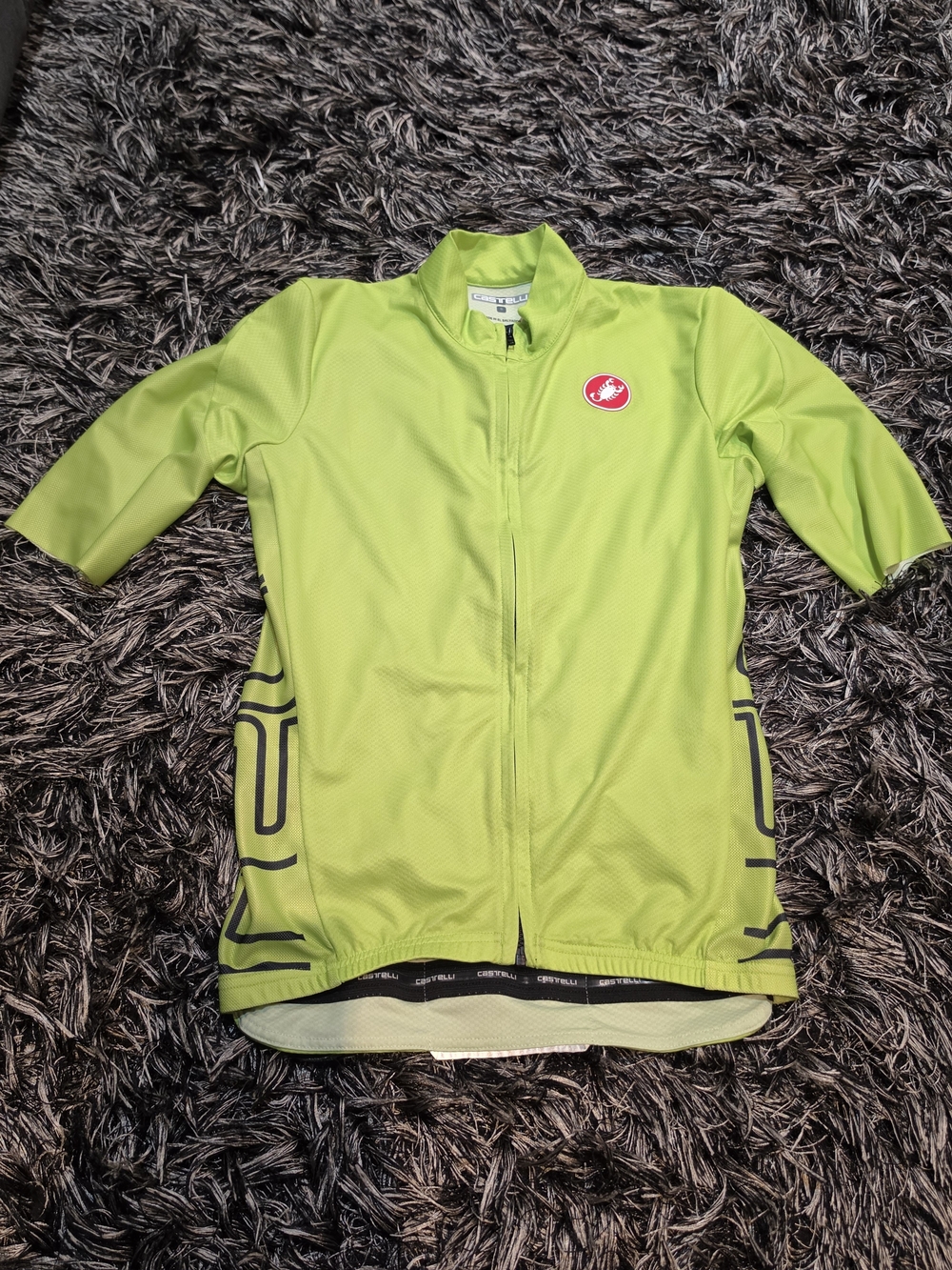 Castelli Lime Green Short Sleeve Cycling Jersey